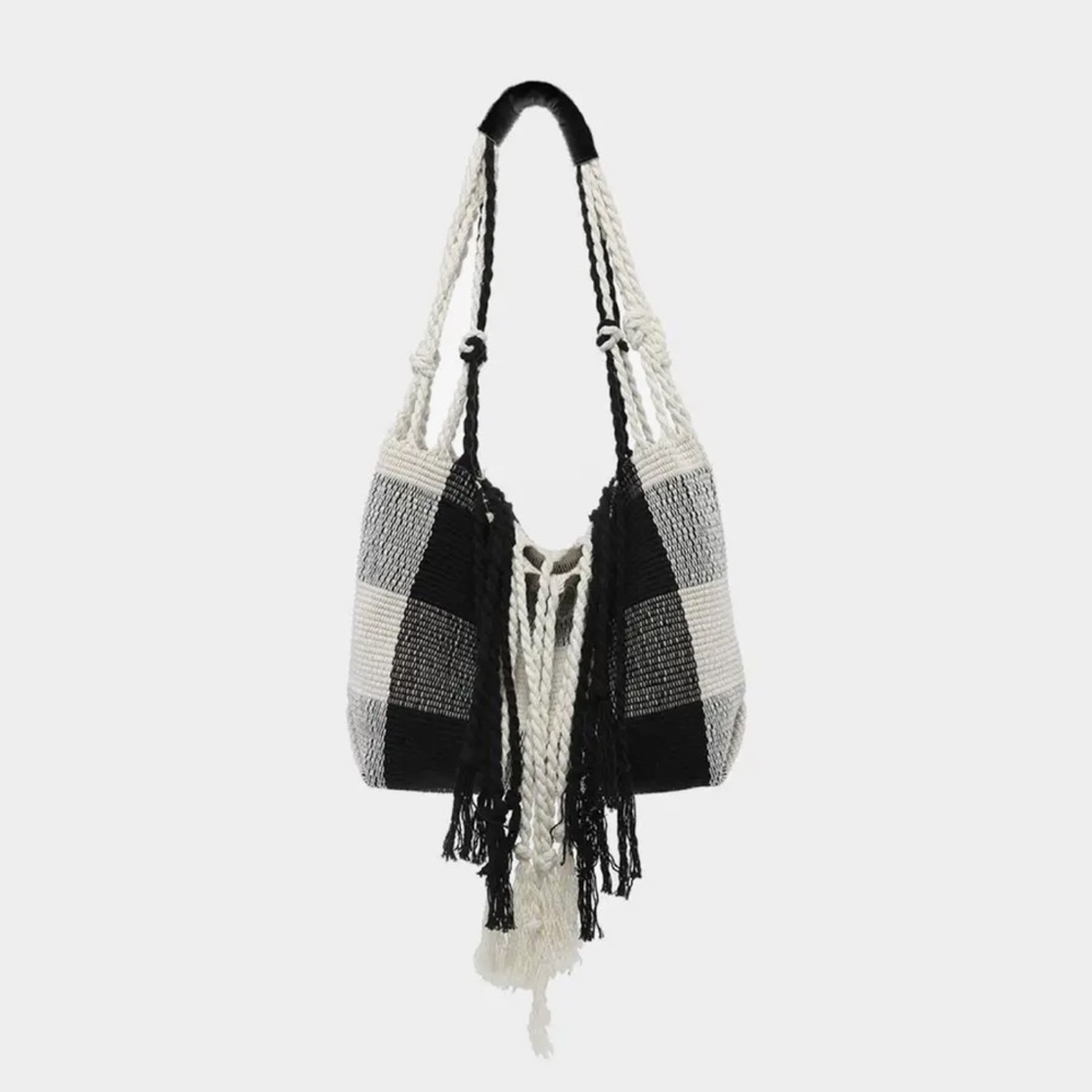 ShopEvelynne Monochrome Checkered Shoulder Bag